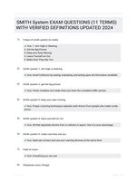 SMITH System EXAM QUESTIONS (11 TERMS) WITH VERIFIED DEFINITIONS UPDATED 2024
