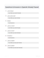 Questions & Answers in Spanish Already Passed