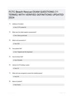 FCTC Beach Rescue EXAM QUESTIONS (11 TERMS) WITH VERIFIED DEFINITIONS UPDATED 2024