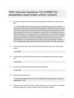WSO Interview Questions 123 CORRECTLY ANSWERED QUESTIONS LATEST UPDATE