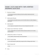 EXAM 1 HLTH 2603 WITH 100%  VERIFIED ANSWERS  2024/2025