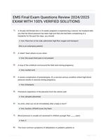 EMS Final Exam Questions Review 2024/2025  EXAM  WITH 100% VERIFIED  SOLUTIONS