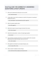 Emt Final 200 199 CORRECTLY ANSWERED QUESTIONS LATEST UPDATE