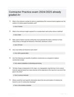 Contractor Practice exam 2024/2025  already graded A+