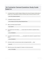 VA Contractor General Questions Study Guide Rated A+