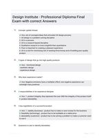 Design Institute - Professional Diploma Final Exam with correct Answers