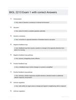 BIOL 2213 Exam 1 WITH 100% CORRECT ANSWERS