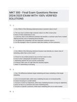 MKT 300 - Final Exam Questions Review 2024/2025  EXAM  WITH 100% VERIFIED  SOLUTIONS