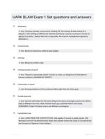 UARK BLAW Exam 1 Set questions and answers