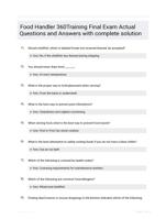 Food Handler 360Training Final Exam Actual Questions and Answers with complete solution