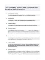 300 Final Exam Review Latest Questions With Complete Grade A Answers
