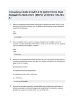Recruiting EXAM COMPLETE QUESTIONS AND ANSWERS 2024/2025 (100%) VERIFIED | RATED A+