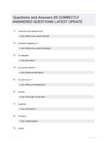 Questions and Answers 85 CORRECTLY ANSWERED QUESTIONS LATEST UPDATE