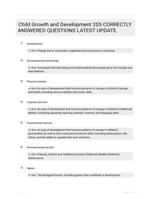 Child Growth and Development 205 CORRECTLY ANSWERED QUESTIONS LATEST UPDATE