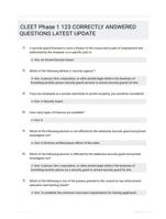 CLEET Phase 1 123 CORRECTLY ANSWERED QUESTIONS LATEST UPDATE