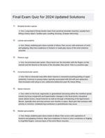 Final Exam Quiz for 2024 Updated Solutions