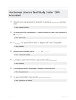Auctioneer License Test Study Guide 100% Accurate!!