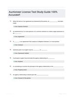Auctioneer License Test Study Guide 100% Accurate!!