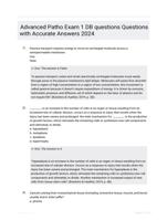 Advanced Patho Exam 1 DB questions Questions with Accurate  Answers 2024
