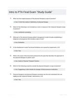 Intro to PTA Final Exam 