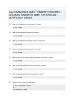 Law EXAM 2024 QUESTIONS WITH CORRECT DETAILED ANSWERS WITH RATIONALES |VERIFIED|A+ GRADE