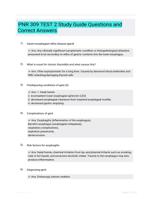 PNR 309 TEST 2 Study Guide Questions and Correct Answers