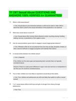 TF CBT Sexual Abuse QUESTIONS AND ANSWERS 100% VERIFIED A+ GUARANTEED