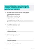 Questions CNA State exam Quiz (detailed questions and answers)(latest 2024/2025 update)already graded A+