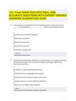 101: Final EXAM 2024/2025 REAL AND ACCURATE QUESTIONS WITH EXPERT VERIFIED ANSWERS GUARANTEED PASS