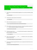 Criminal Justice Final Exam Actual Test Questions and Answers 2024( A+ GRADED 100% VERIFIED).