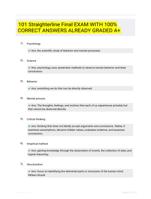 101 Straighterline Final EXAM WITH 100% CORRECT ANSWERS ALREADY GRADED A+