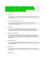 D076 Finance Skills for Managers EXAM QUESTIONS (199 TERMS) WITH VERIFIED DEFINITIONS UPDATED 2024