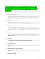 PNB 2XB3 Neuroscience Midterm Review 42 CORRECTLY ANSWERED QUESTIONS LATEST UPDATE