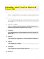 cosmetology written Exam Prep Questions & Answers 2024