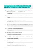 Security Forces Block 1 Test QUESTIONS AND ANSWERS 100% VERIFIED A+ GUARANTEED