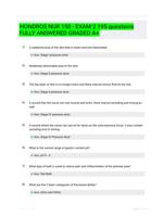 HONDROS NUR 150 - EXAM 2 195 questions FULLY ANSWERED GRADED A+