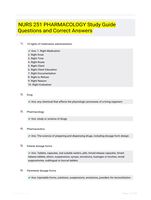 NURS 251 PHARMACOLOGY |263 Questions| With Correct Answers.