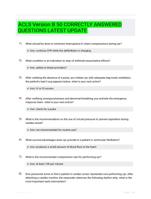 ACLS Version B 50 CORRECTLY ANSWERED QUESTIONS LATEST UPDATE