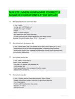 NUR 228 - Middle childhood 81 CORRECTLY ANSWERED QUESTIONS LATEST UPDATE