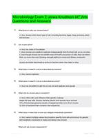 Microbiology Exam 2 uiowa Knudtson - Arts Questions and Answers