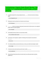 Cosmetology Virginia State Board Review 166 CORRECTLY ANSWERED QUESTIONS LATEST UPDATE