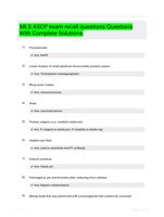 MLS ASCP exam recall questions Questions With Complete Solutions