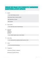 SPAUD 505 Week 6 99 CORRECTLY ANSWERED QUESTIONS LATEST UPDATE