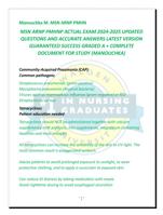 MSN ARNP PMHNP ACTUAL EXAM 2024-2025 UPDATED  QUESTIONS AND ACCURATE ANSWERS LATEST VERSION  GUARANTEED SUCCESS GRADED A +