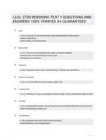 LEGL 2700 ROESSING TEST 1 QUESTIONS AND ANSWERS 100% VERIFIED A+ GUARANTEED