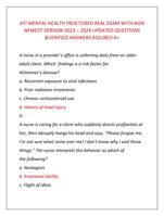 ATI MENTAL HEALTH PROCTORED REAL EXAM WITH NGN  NEWEST VERSION 2023 – 2024 UPDATED QUESTIONS  &VERIFIED ANSWERS ASSURED A+