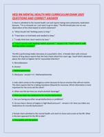 HESI RN MENTAL HEALTH MID CURRICULUM EXAM 2025 QUESTIONS AND CORRECT ANSWER