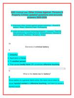 MBE Criminal Law: Other Crimes Against- Persons &  Property Crimes updated questions and accurate  answers 2025-2026