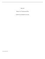 MBA 645Module Two Communication Plan Southern New Hampshire