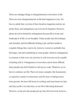 A short story about disappointments